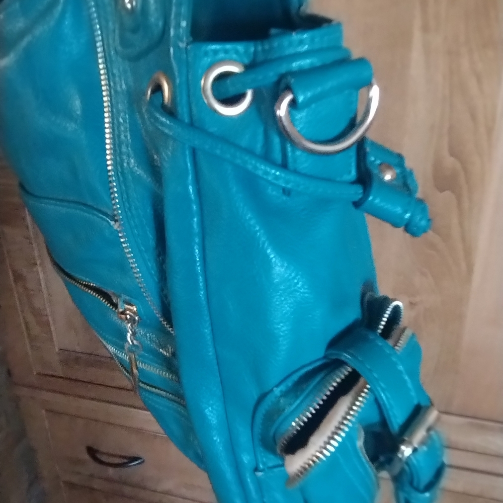 Turquoise array large shoulder purse - Picture 10 of 11